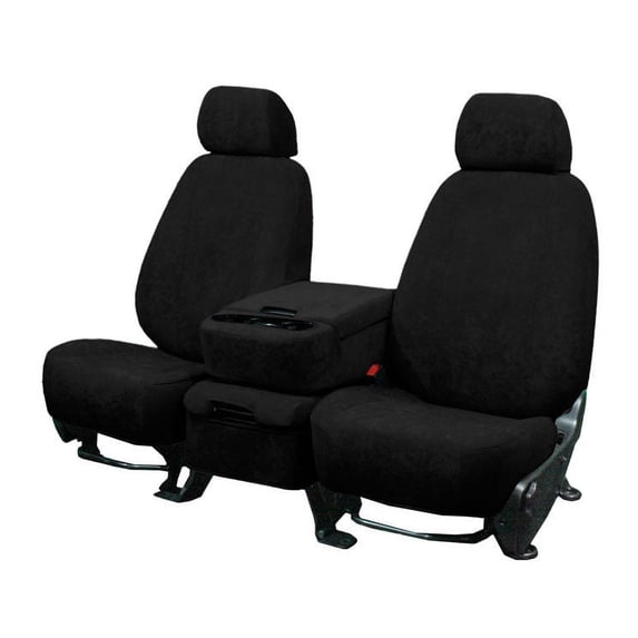 CalTrend Front 60/40 Split Bench SuperSuede Seat Covers for 1998-2003 Ford Ranger - FD105-01SP Black Insert with Black Trim