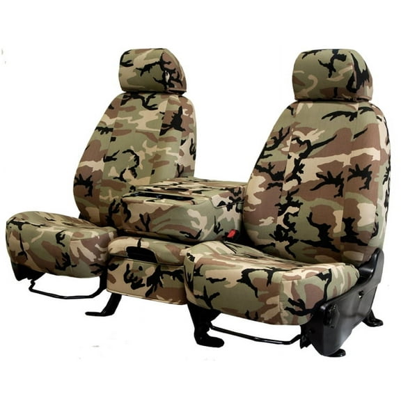 CalTrend Front Buckets Camo Seat Covers for 1994-2002 Chevy/GMC Tahoe|C/K 1500-3500 - CV416-92KR Retro Insert and Trim
