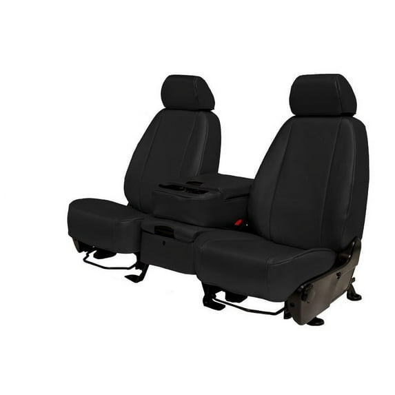 CalTrend Front Buckets Carbon Fiber Seat Covers for 2008-2022 Toyota Sequoia - TY263-01FA Black Insert and Trim