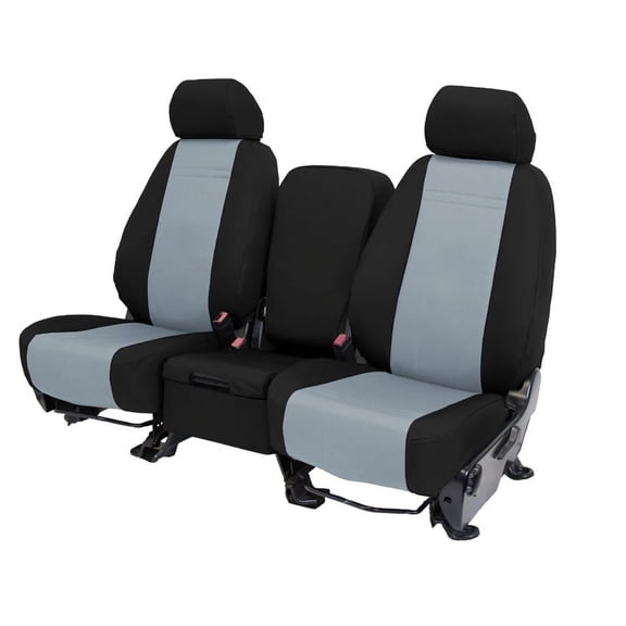 CalTrend Front Buckets Cordura Seat Covers for 1994-2000 Chevy/GMC C/K 1500-3500 - CV116-08CC Light Grey Insert with Black Trim