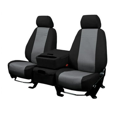 CalTrend Front Buckets DuraPlus Seat Covers for 2015-2017 Chrysler 200 - CR168-03DD Charcoal Insert with Black Trim