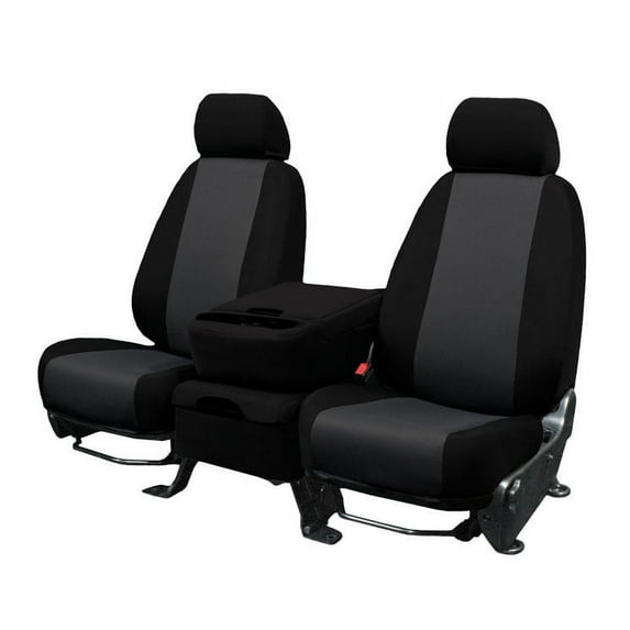 CalTrend Front Buckets EuroSport Seat Covers for 2011-2020 Dodge Grand Caravan - DG323-03HB Charcoal Insert with Black Trim