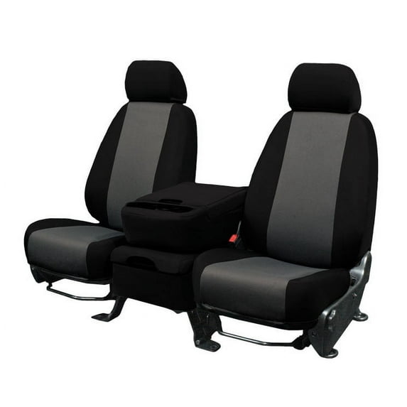 CalTrend Front Buckets EuroSport Seat Covers for 2015-2022 Ford Mustang - FD483-08HB Light Grey Insert with Black Trim