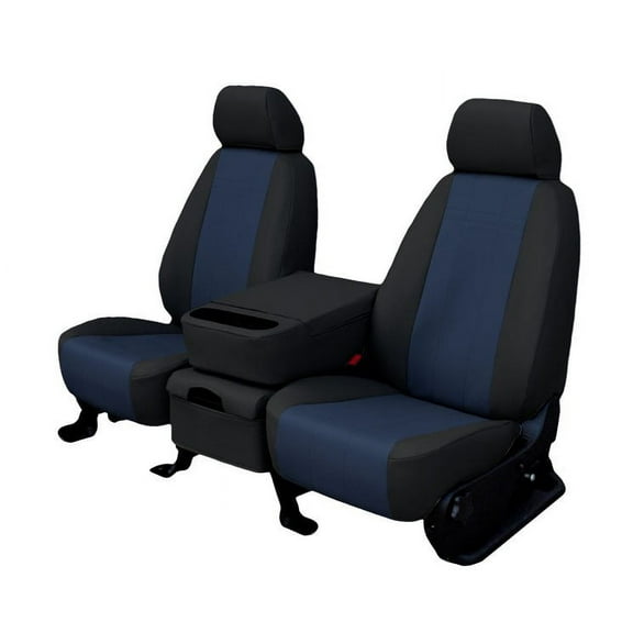 CalTrend Front Buckets Faux Leather Seat Covers for 1996-1999 Chevy Astro - CV521-04LB Blue Insert with Black Trim