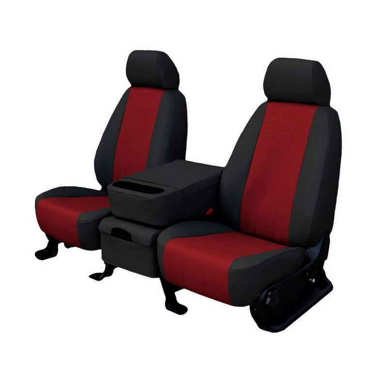 CalTrend Front Buckets Faux Leather Seat Covers for 2006 2011 Chevy HHR CV398 02LB Red Insert with Black Trim