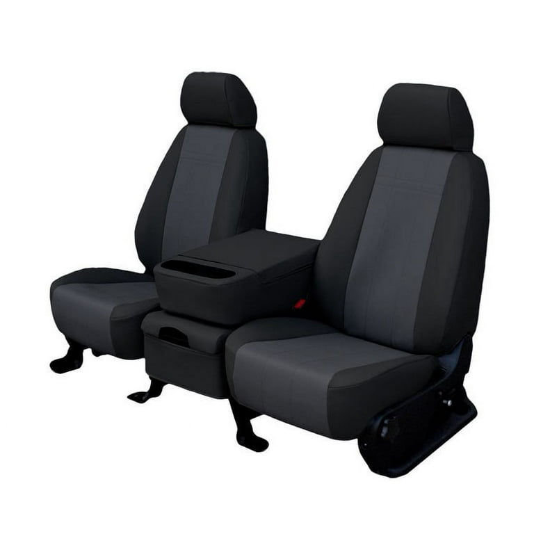CalTrend Front Buckets Faux Leather Seat Covers for 2010 2012 Mazda 6 MA117 09LB Dark Grey Insert with Black Trim