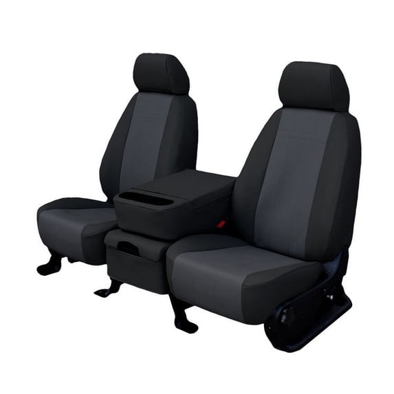 CalTrend Front Buckets Faux Leather Seat Covers for 2012-2017 Kia Rio - KA131-09LB Dark Grey Insert with Black Trim