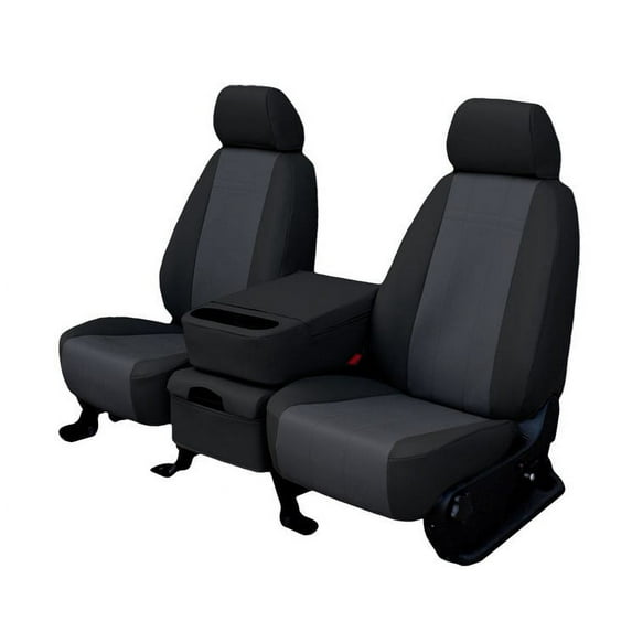 CalTrend Front Buckets Faux Leather Seat Covers for 2013-2018 Kia Optima - KA154-09LB Dark Grey Insert with Black Trim