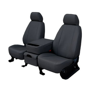 CalTrend Front Buckets Faux Leather Seat Covers for 2017-2022 Chrysler Pacifica - CR172-09LX Dark Grey Insert and Trim