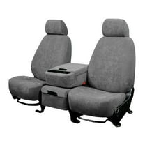 CalTrend Front Buckets MicroSuede Seat Covers for 1999-2002 Chevy/GMC Silverado|Sierra 1500 - CV186-08SA Light Grey Insert and Trim