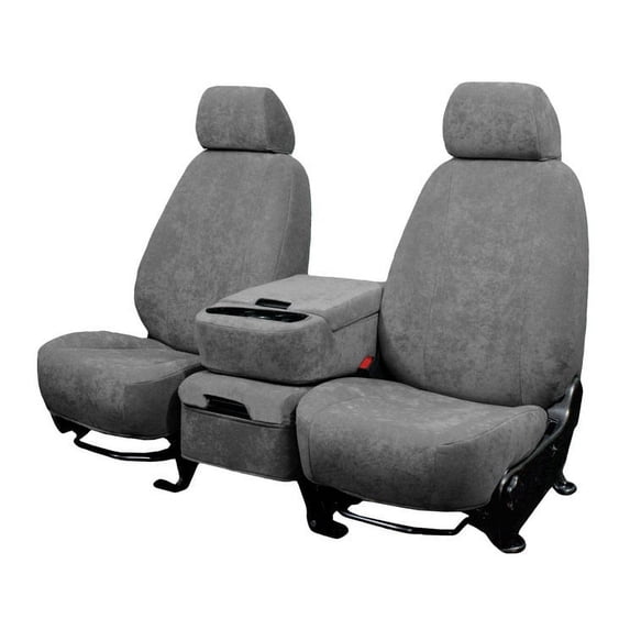 CalTrend Front Buckets MicroSuede Seat Covers for 2018-2023 Chevy Traverse - CV633-08SA Light Grey Insert and Trim