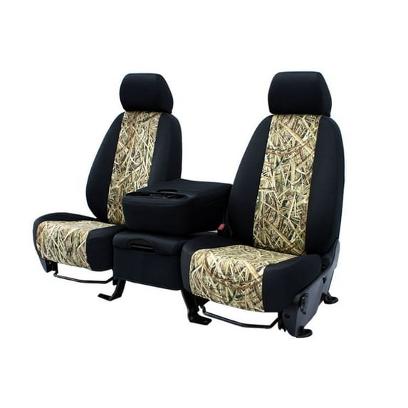 CalTrend Front Buckets Mossy Oak Seat Covers for 2014-2020 Chevy/GMC Tahoe|Silverado|Sierra|Yukon|Suburban 1500-3500 - CV524-79MB Shadow Grass Blades Insert with Black Trim