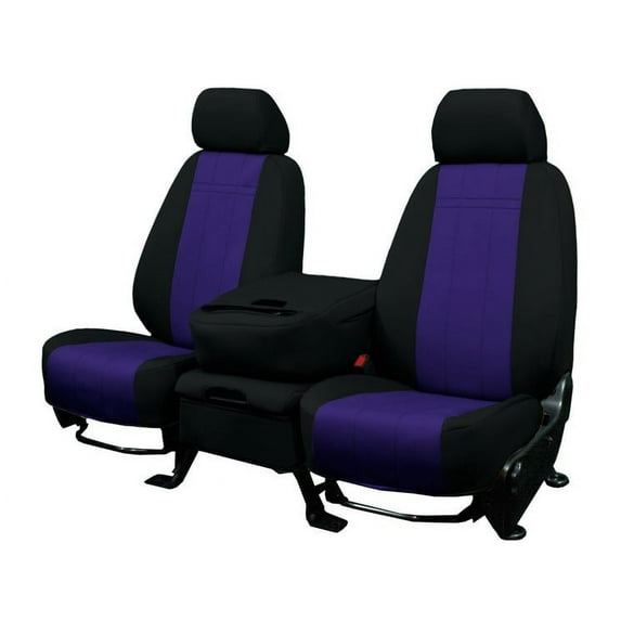 CalTrend Front Buckets NeoSupreme Seat Covers for 1999-2002 Chevy/GMC Silverado|Sierra 1500-3500 - CV402-10NN Purple Insert with Black Trim