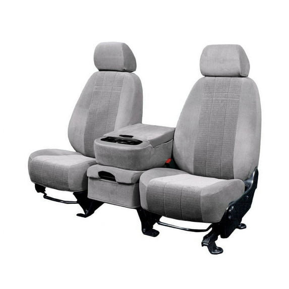 CalTrend Front Buckets O.E. Velour Seat Covers for 2010-2010 Chrysler Town & Country - CR162-08RR Light Grey Premier Insert with Classic Trim