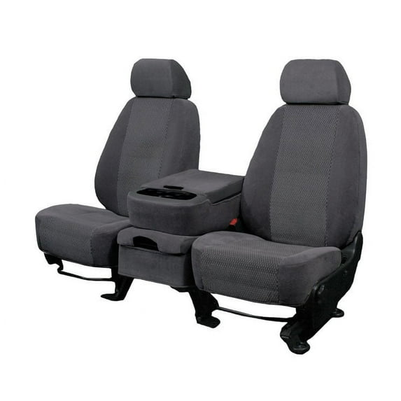 CalTrend Front Buckets O.E. Velour Seat Covers for 2011-2016 Jeep Compass - JP216-03RS Charcoal Monarch Insert with Classic Trim