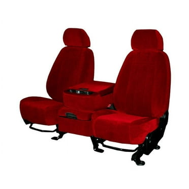 CalTrend Front Buckets O.E. Velour Seat Covers for 2011-2022 Jeep Grand Cherokee|WK - JP177-02RA Red Classic Insert and Trim