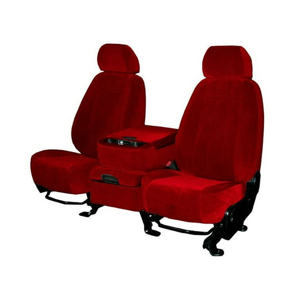 CalTrend Front Buckets O.E. Velour Seat Covers for 2014-2017 Jeep Cherokee - JP218-02RA Red Classic Insert and Trim