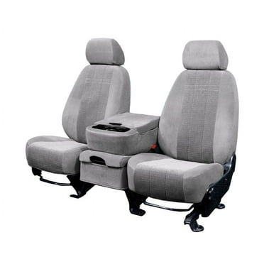 CalTrend Front Buckets O.E. Velour Seat Covers for 2017-2022 Chrysler Pacifica - CR172-08RR Light Grey Premier Insert with Classic Trim