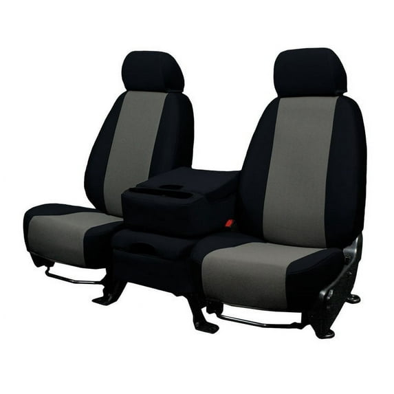 CalTrend Front Buckets SportsTex Seat Covers for 2009-2012 Ford/Mazda Escape|Tribute - FD349-08GG Light Grey Insert with Black Trim
