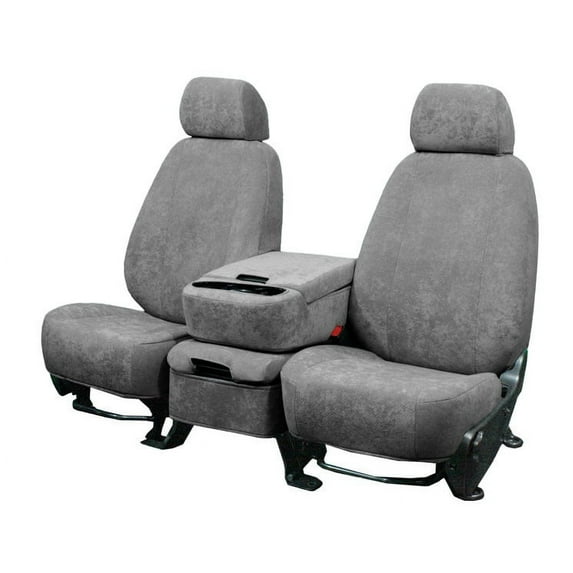 CalTrend Front Buckets SuperSuede Seat Covers for 2000-2002 Cadillac Escalade - CD169-08SS Light Grey Insert and Trim