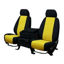 CalTrend Front Buckets Tweed Seat Covers for 1984-2001 Jeep Cherokee - JP104-12TT Yellow Insert with Black Trim