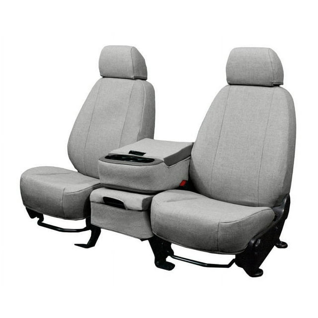 CalTrend Front Buckets Tweed Seat Covers for 2006-2008 Dodge Ram 1500 - DG265-08TA Light Grey Insert and Trim