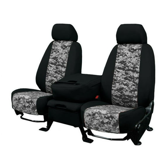 CalTrend Front Captain Chairs Camo Seat Covers for 2005-2010 Toyota Sienna - TY194-97KS Urban Insert with Black Trim