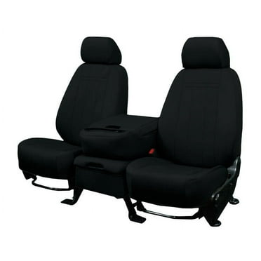 CalTrend Front NeoSupreme Seat Covers for 1997-2000 Ford F-150-250 - FD196-01NN Black Insert with Black Trim