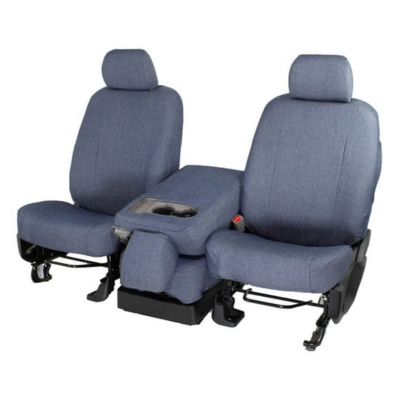 CalTrend Front Smart Denim Seat Covers for 2010-2012 Hyundai Santa Fe - HY140-04DN Blue Insert and Trim