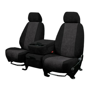 CalTrend Front Solid Bench MicroSuede Seat Covers for 1982-1994 Chevy/GMC S10|S10 Blazer|Jimmy|S15 - CV141-03SB Charcoal Insert with Black Trim