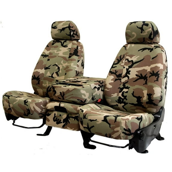 CalTrend Front Sport Buckets Camo Seat Covers for 2009-2022 Dodge/Ram Ram 1500-3500 - DG289-92KR Retro Insert and Trim