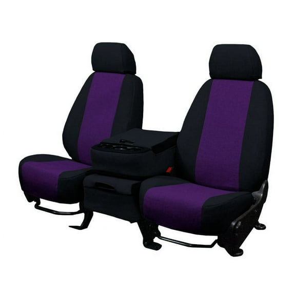 CalTrend Front Sport Buckets Tweed Seat Covers for 2001-2004 Toyota Tacoma - TY140-10TT Purple Insert with Black Trim