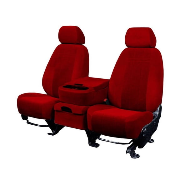 CalTrend Rear 40/20/40 Split Back & 60/40 Cushion O.E. Velour Seat Covers for 2011-2016 Mini Cooper Countryman - BM130-02RR Red Premier Insert with Classic Trim