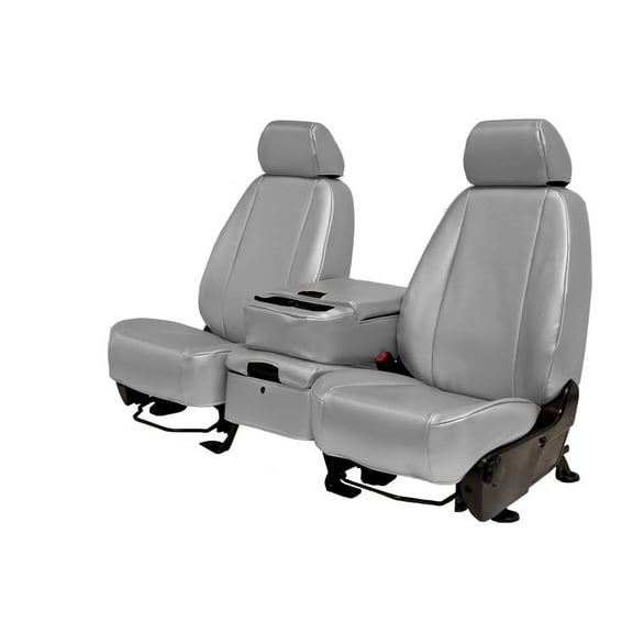 CalTrend Rear 40/60 Split Back & Solid Cushion Carbon Fiber Seat Covers for 2017-2022 Tesla 3 - TS101-08FA Light Grey Insert and Trim