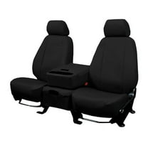 CalTrend Rear 40/60 Split Back & Solid Cushion DuraPlus Seat Covers for 2019-2022 Toyota RAV4 - TY596-01DD Black Insert with Black Trim