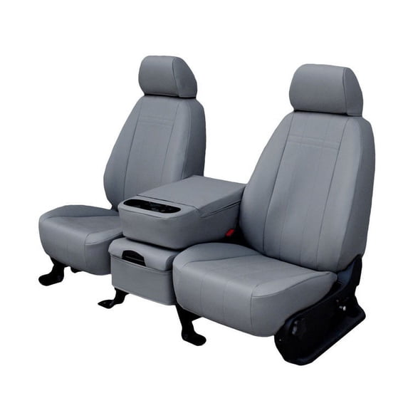 CalTrend Rear 40/60 Split Back & Solid Cushion Faux Leather Seat Covers for 2011-2011 Chevy Cruze - CV480-08LX Light Grey Insert and Trim