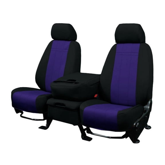 CalTrend Rear 40/60 Split Back & Solid Cushion NeoSupreme Seat Covers for 2016-2019 Chevy Volt - CV579-10NN Purple Insert with Black Trim