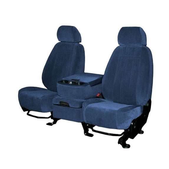 CalTrend Rear 40/60 Split Back & Solid Cushion O.E. Velour Seat Covers for 2007-2016 Jeep Compass - JP161-04RA Blue Classic Insert and Trim