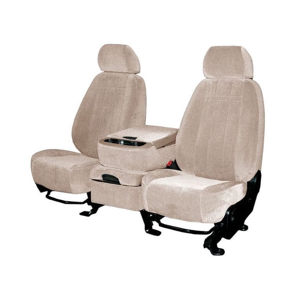CalTrend Rear 40/60 Split Back & Solid Cushion O.E. Velour Seat Covers for 2016-2019 Chevy Cruze - CV591-06RA Beige Classic Insert and Trim