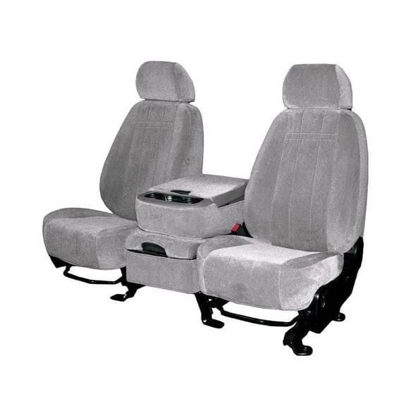 CalTrend Rear 40/60 Split Back & Solid Cushion O.E. Velour Seat Covers for 2017-2022 Tesla 3 - TS101-08RA Light Grey Classic Insert and Trim