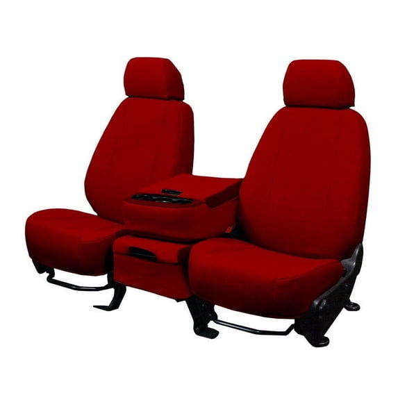 CalTrend Rear 40/60 Split Back & Solid Cushion Tweed Seat Covers for 2019-2023 Kia Forte - KA171-02TA Red Insert and Trim