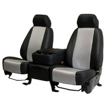 CalTrend Rear 40/60 Split Bench Carbon Fiber Seat Covers for 2003-2009 Toyota 4Runner - TY156-08FC Light Grey Insert with Black Trim