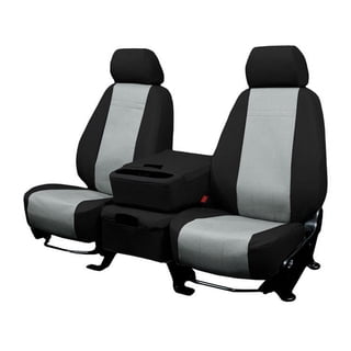 CalTrend Rear 40/60 Split Bench DuraPlus Seat Covers for 2012-2018 Toyota Prius V - TY459-08DD Light Grey Insert with Black Trim