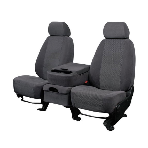 CalTrend Rear 40/60 Split Bench O.E. Velour Seat Covers for 2011-2012 Jeep Wrangler - JP180-03RS Charcoal Monarch Insert with Classic Trim