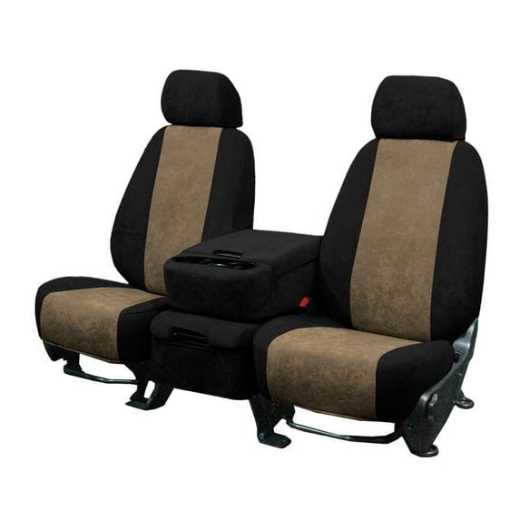 CalTrend Rear 40/60 Split Bench SuperSuede Seat Covers for 2002-2004 Honda CR-V - HD123-06SP Beige Insert with Black Trim