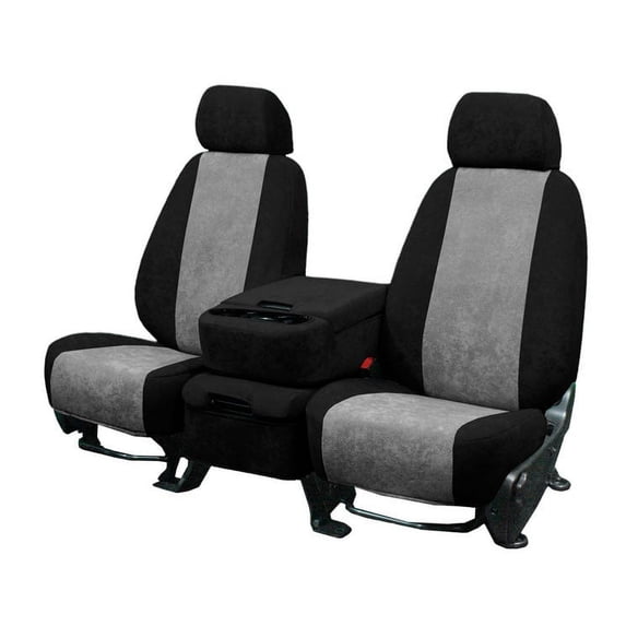 CalTrend Rear 40/60 Split Bench SuperSuede Seat Covers for 2005-2010 Honda Odyssey - HD128-08SP Light Grey Insert with Black Trim
