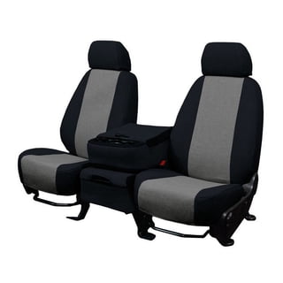 CalTrend Rear 40/60 Split Bench Tweed Seat Covers for 2012-2015 Toyota Tacoma - TY451-03TT Charcoal Insert with Black Trim