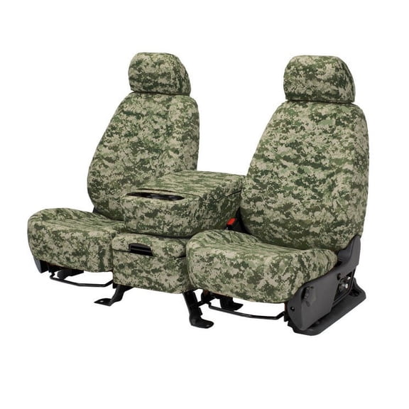 CalTrend Rear 50/50 Split Back & Solid Cushion Camo Seat Covers for 2005-2009 Mini Cooper - BM103-98KF Forest Insert and Trim