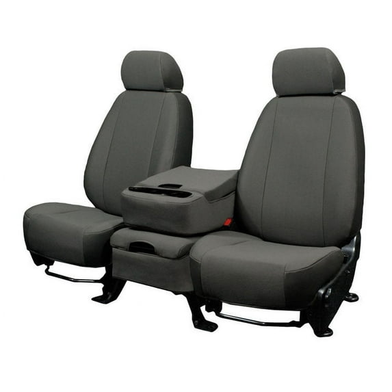 CalTrend Rear 50/50 Split Back & Solid Cushion SportsTex Seat Covers for 2005-2010 Ford Mustang - FD215-08GA Light Grey Insert and Trim