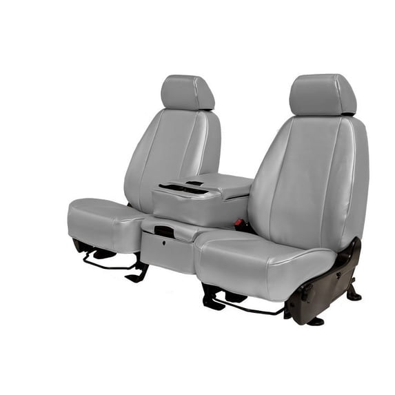 CalTrend Rear 50/50 Split Bench Carbon Fiber Seat Covers for 2012-2015 Mazda 5 - MA143-08FA Light Grey Insert and Trim